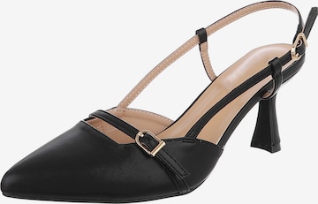 Ital-Design Slingpumps in Schwarz: Vorderseite