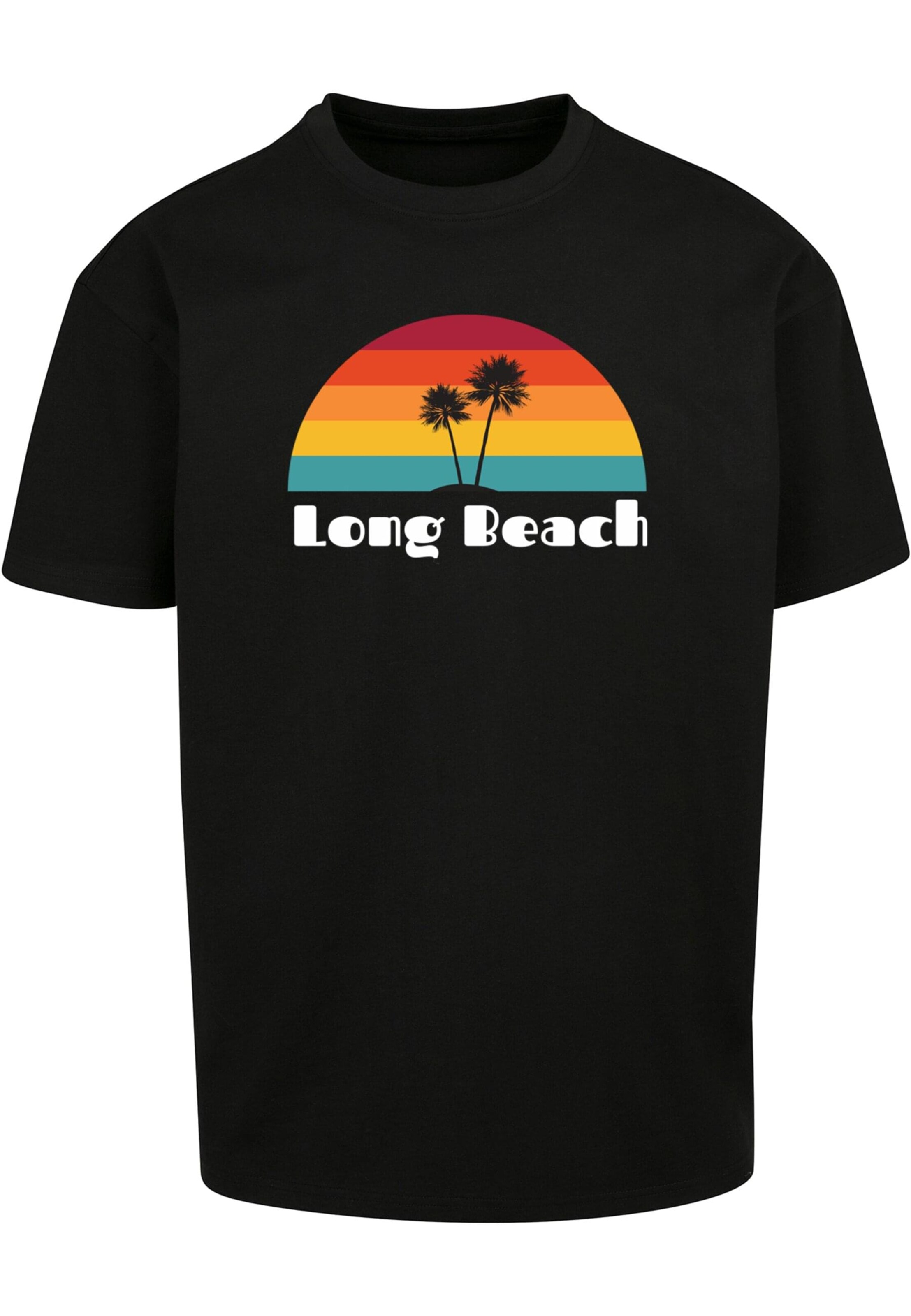 Merchcode Shirt 'Long Beach X' in Black: front