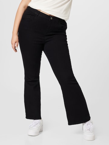 Dorothy Perkins Curve Bootcut Džíny 'Ellis' – černá: přední strana