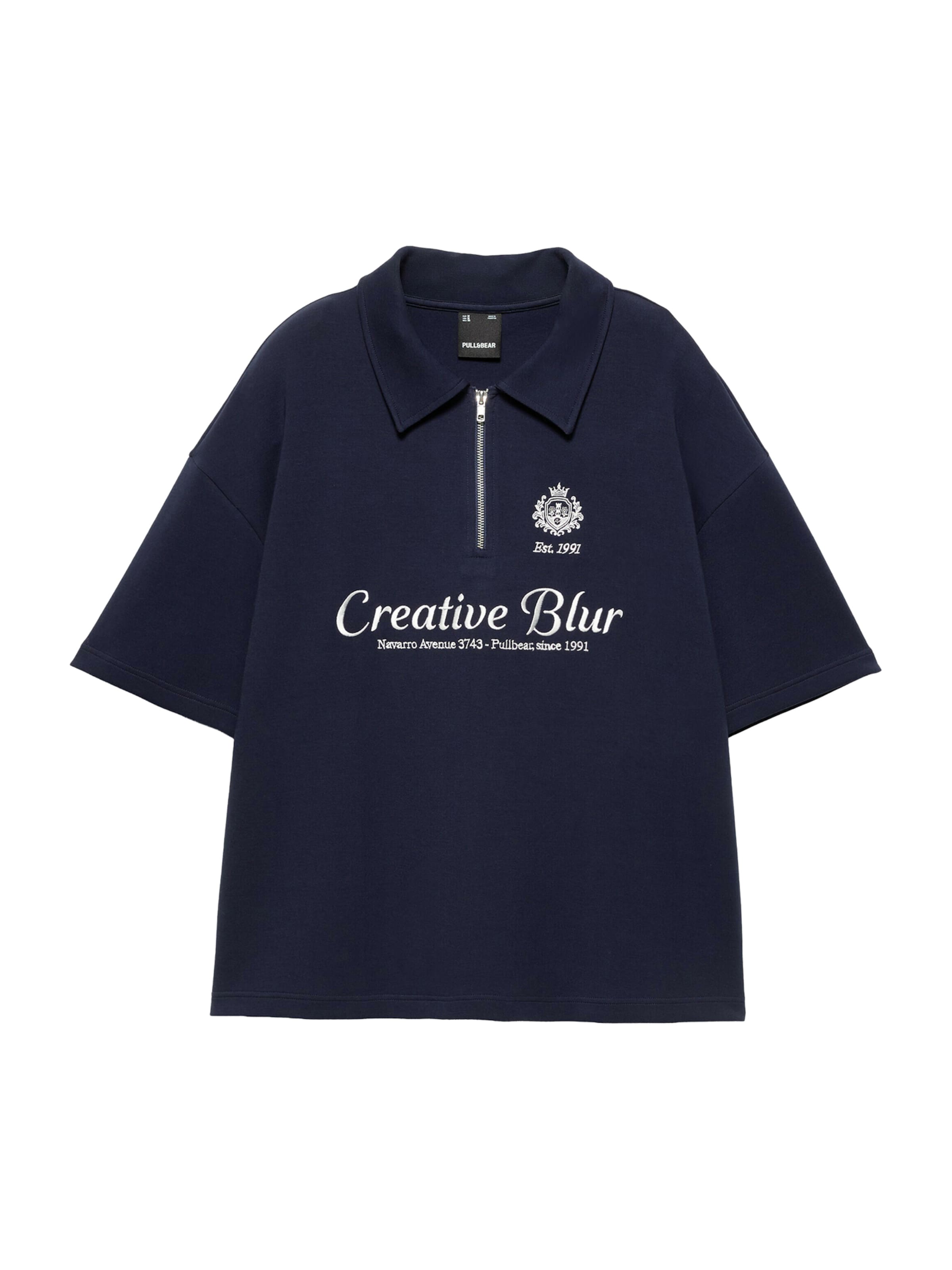 Pull&Bear T-Shirt en XS en bleu marine / blanc, Vue avec produit