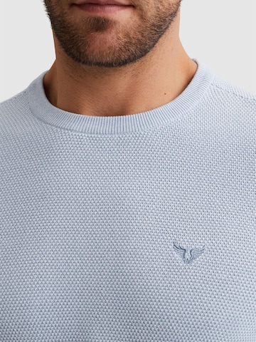 PME Legend - Jersey 'Pullover in cotton/modal with ribbed collar' en azul