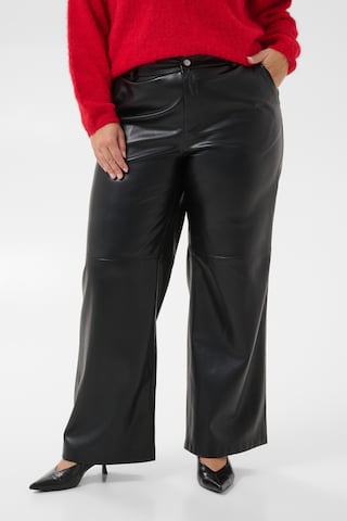 KAFFE CURVE Loosefit Bukser i sort: forside