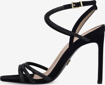 Tamaris Heart & Sole Strap Sandals in Black