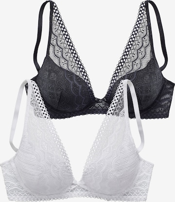 PETITE FLEUR Push-up BH in Zwart: voorkant