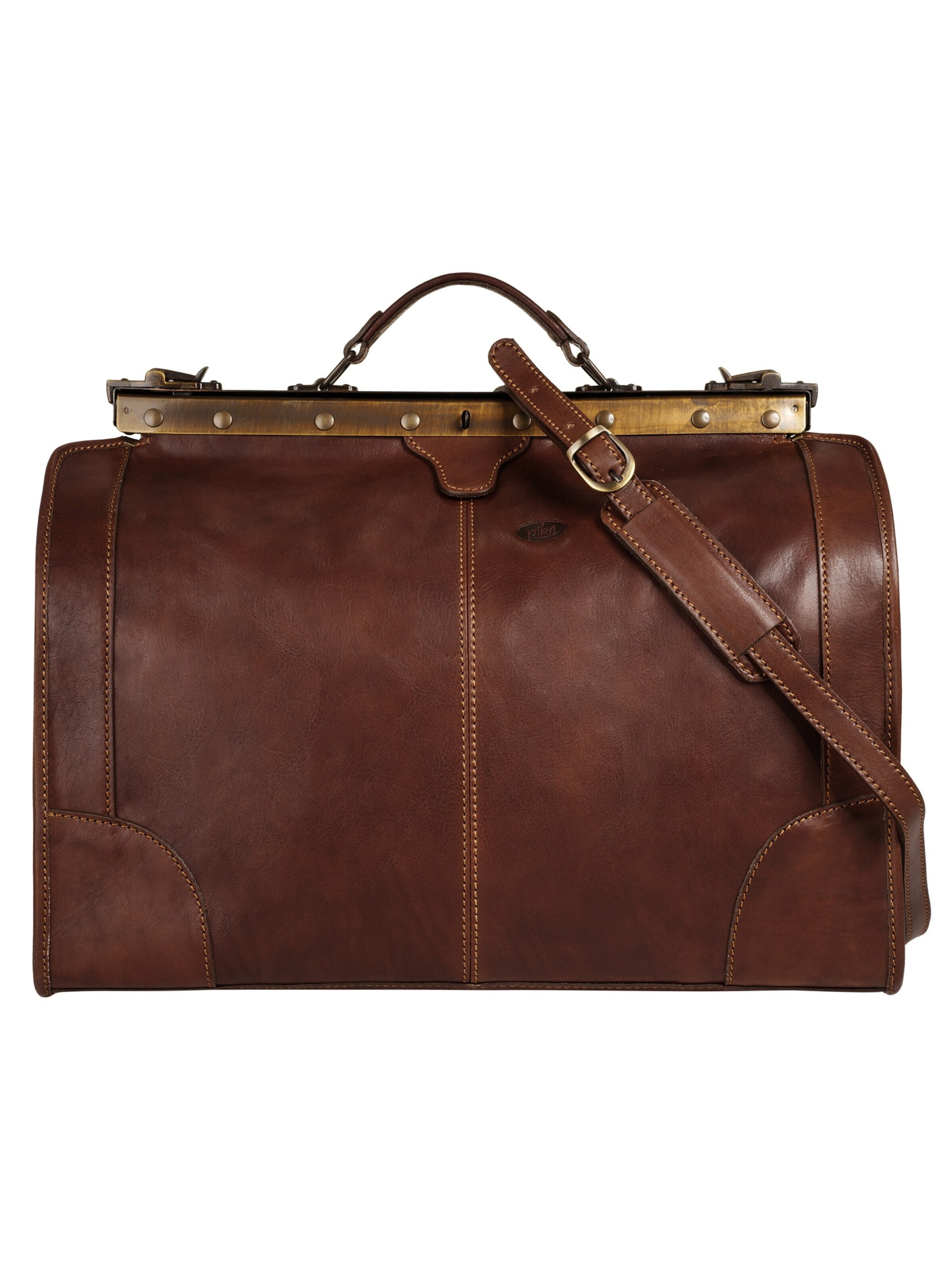 piké Travel bag 'LOMBARDIA MEDIUM' in Brown: front