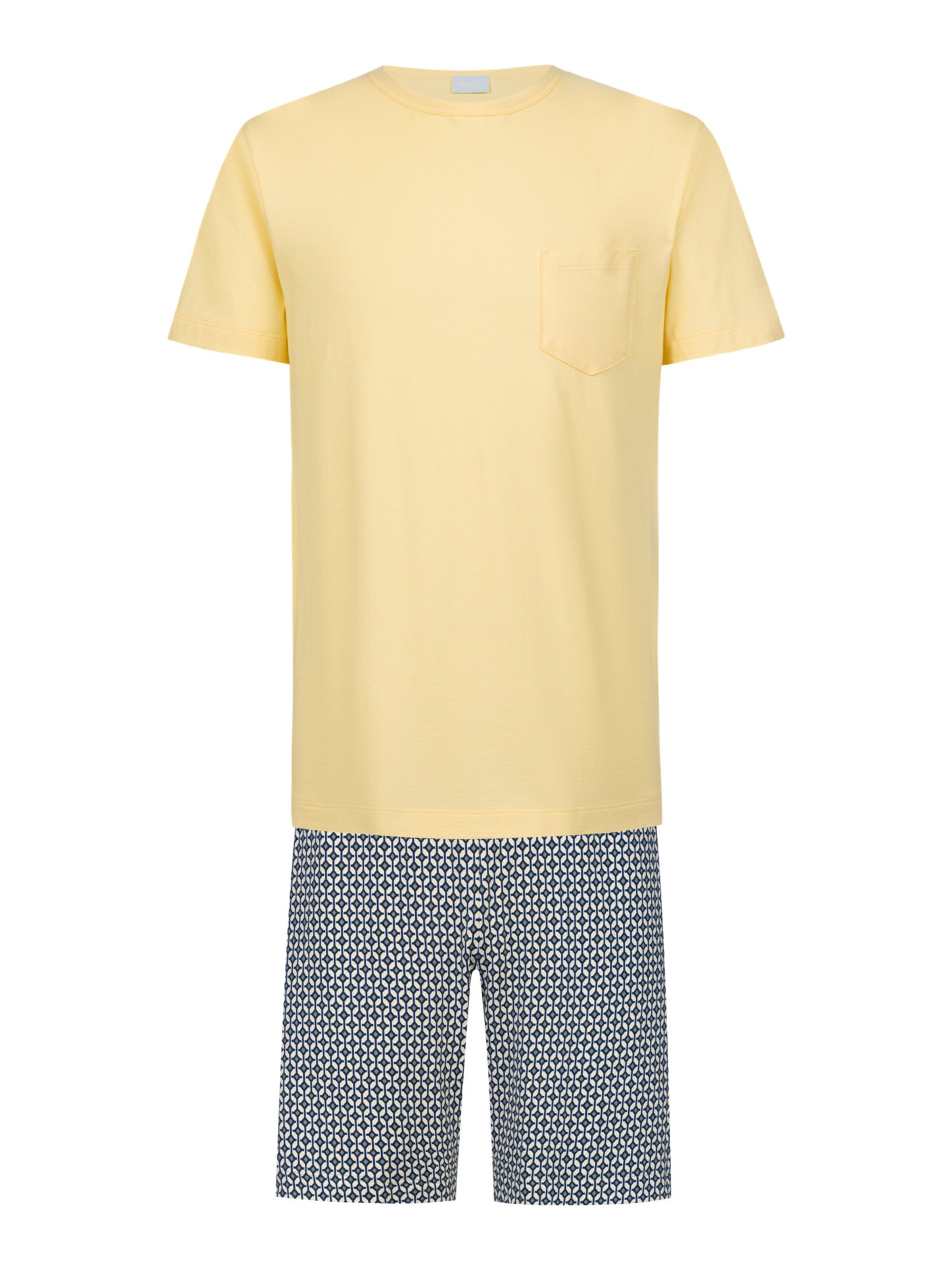 Mey Pyjama 'Lemon Weave' in Gelb: Vorderseite