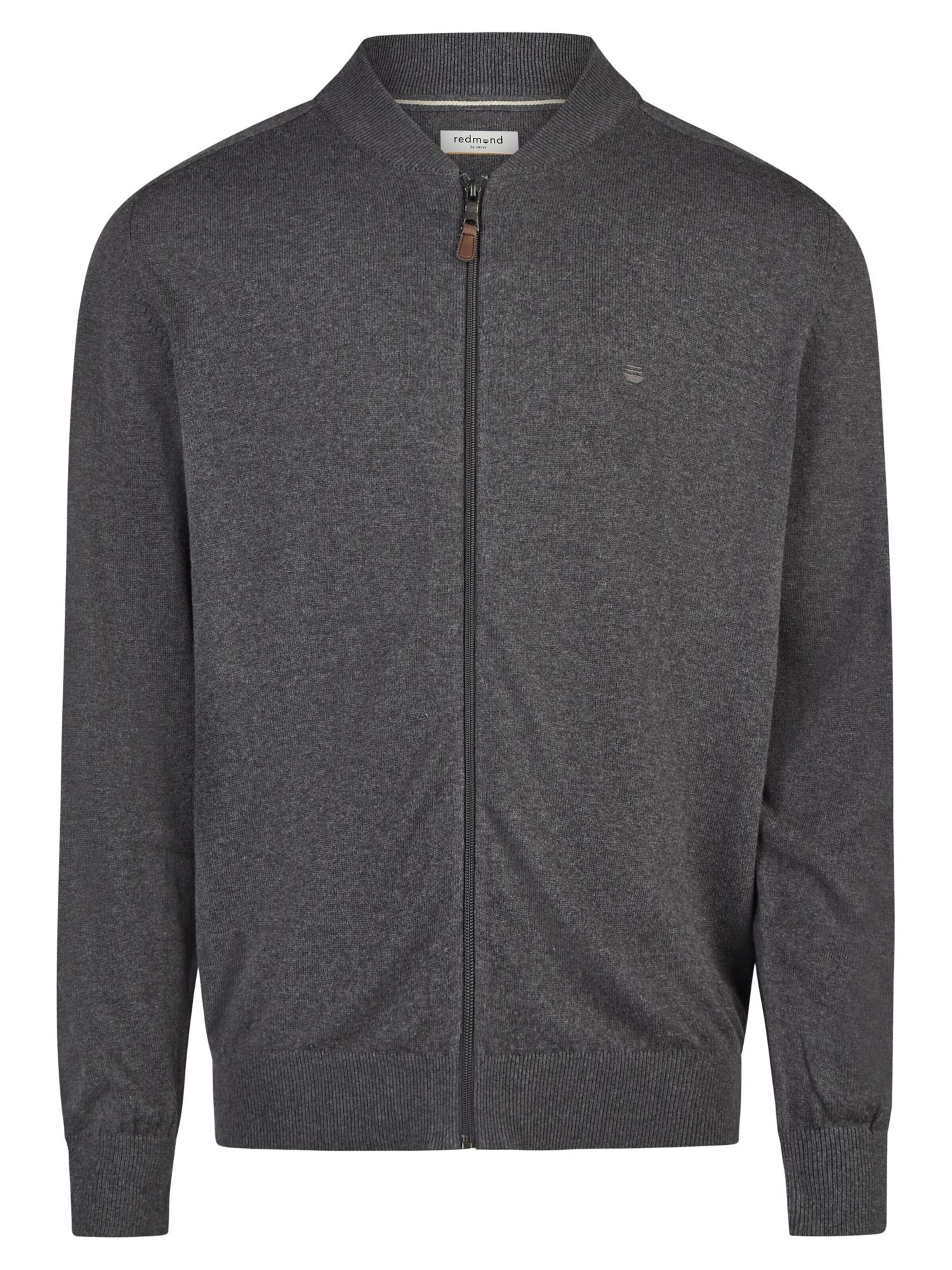 redmond Knit Cardigan 'Basic' in Grey: front