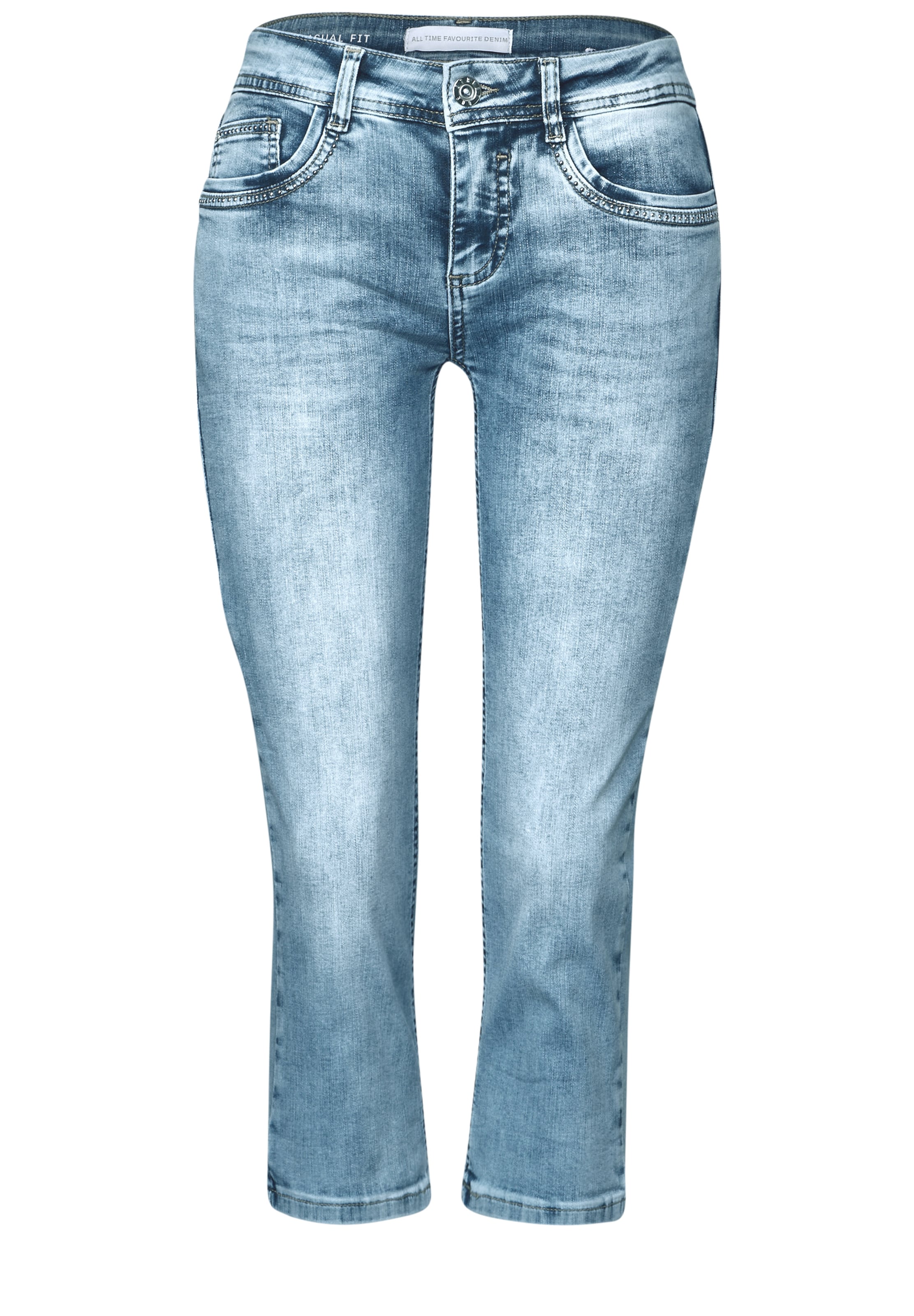 STREET ONE Slimfit Jeans in Blau: Vorderseite