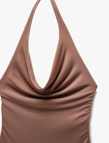 Koton Shirt Bodysuit in Brown