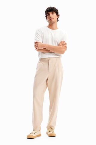 Desigual Regular Pleat-Front Pants in Beige