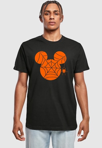 ABSOLUTE CULT T-Shirt 'Mickey Mouse - Halloween Cobweb' in Schwarz: Vorderseite