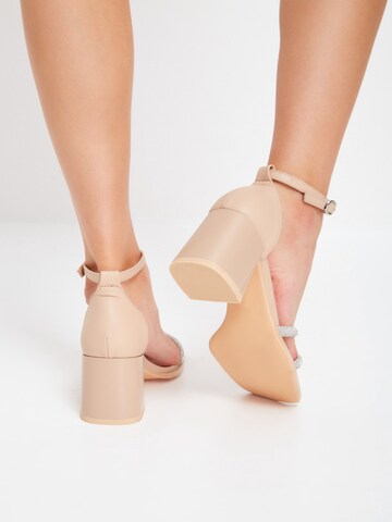 CESARE GASPARI Strap Sandals in Beige