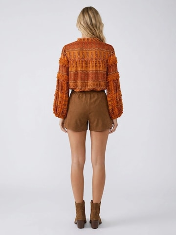Miss June - Blusa 'Blouse Glossy' en naranja