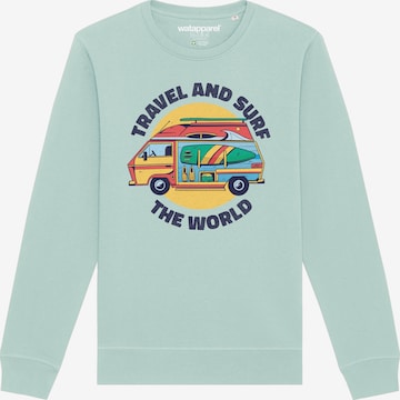 Felpa 'Travel and surf' di Watapparel in blu: frontale
