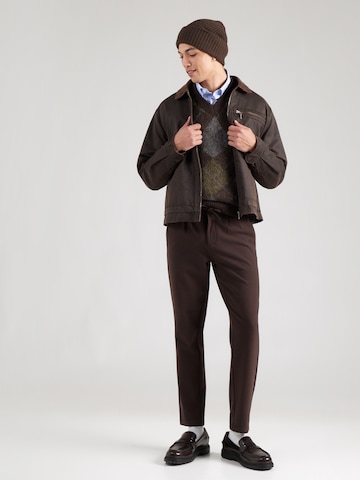 Lindbergh Normální Chino kalhoty – hnědá