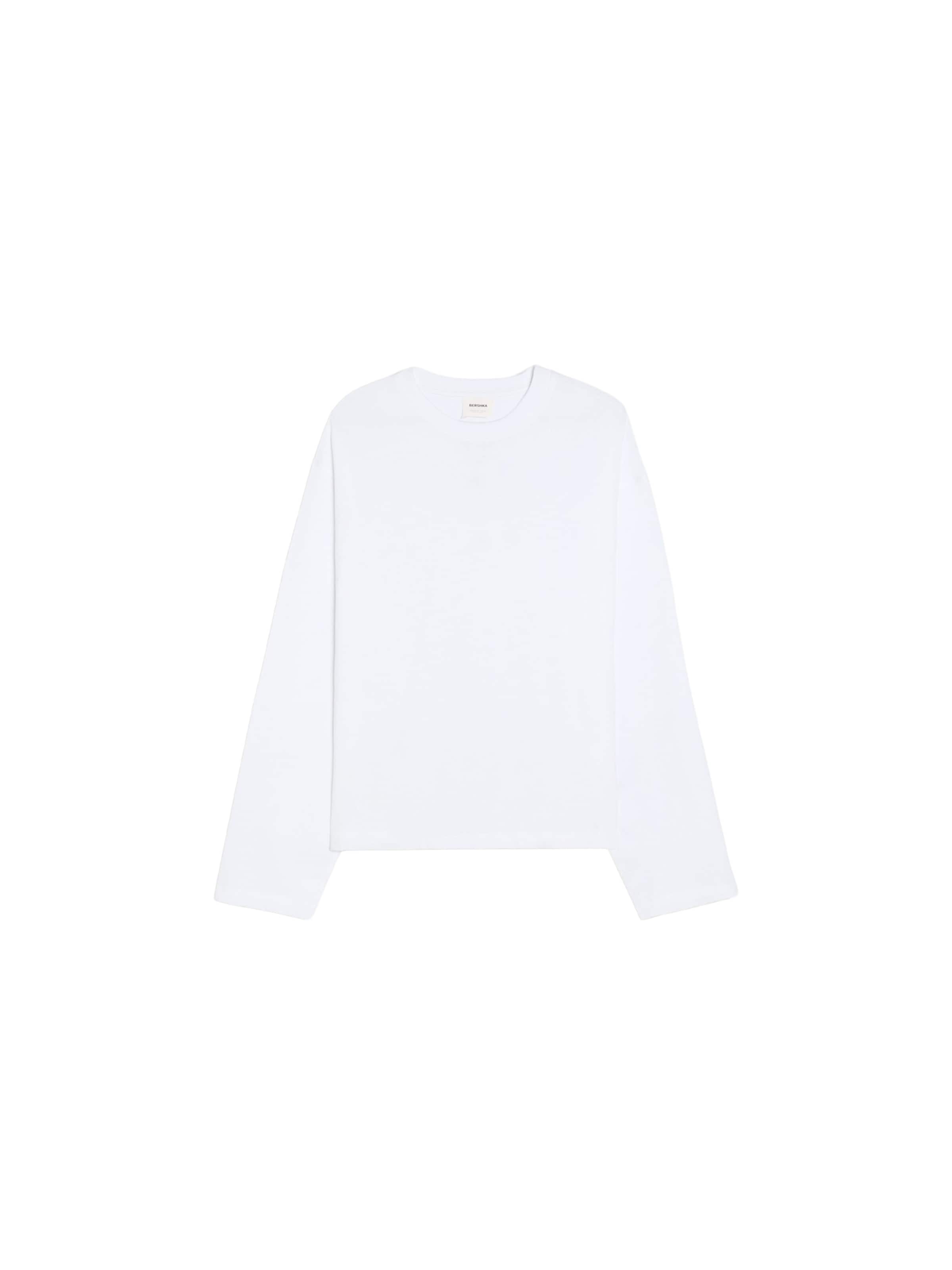 Bershka T-Shirt en XS en blanc, Vue avec produit
