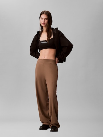 Calvin Klein Wide leg Broek 'Commuter' in Bruin