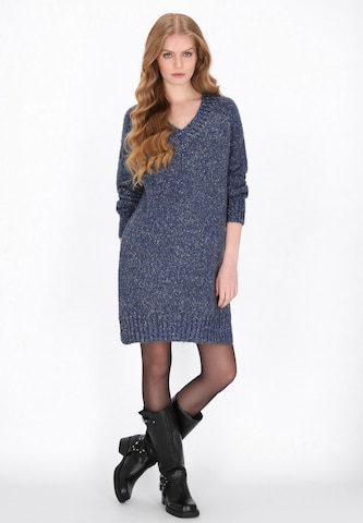 DreiMaster Vintage Gebreide jurk in Blauw