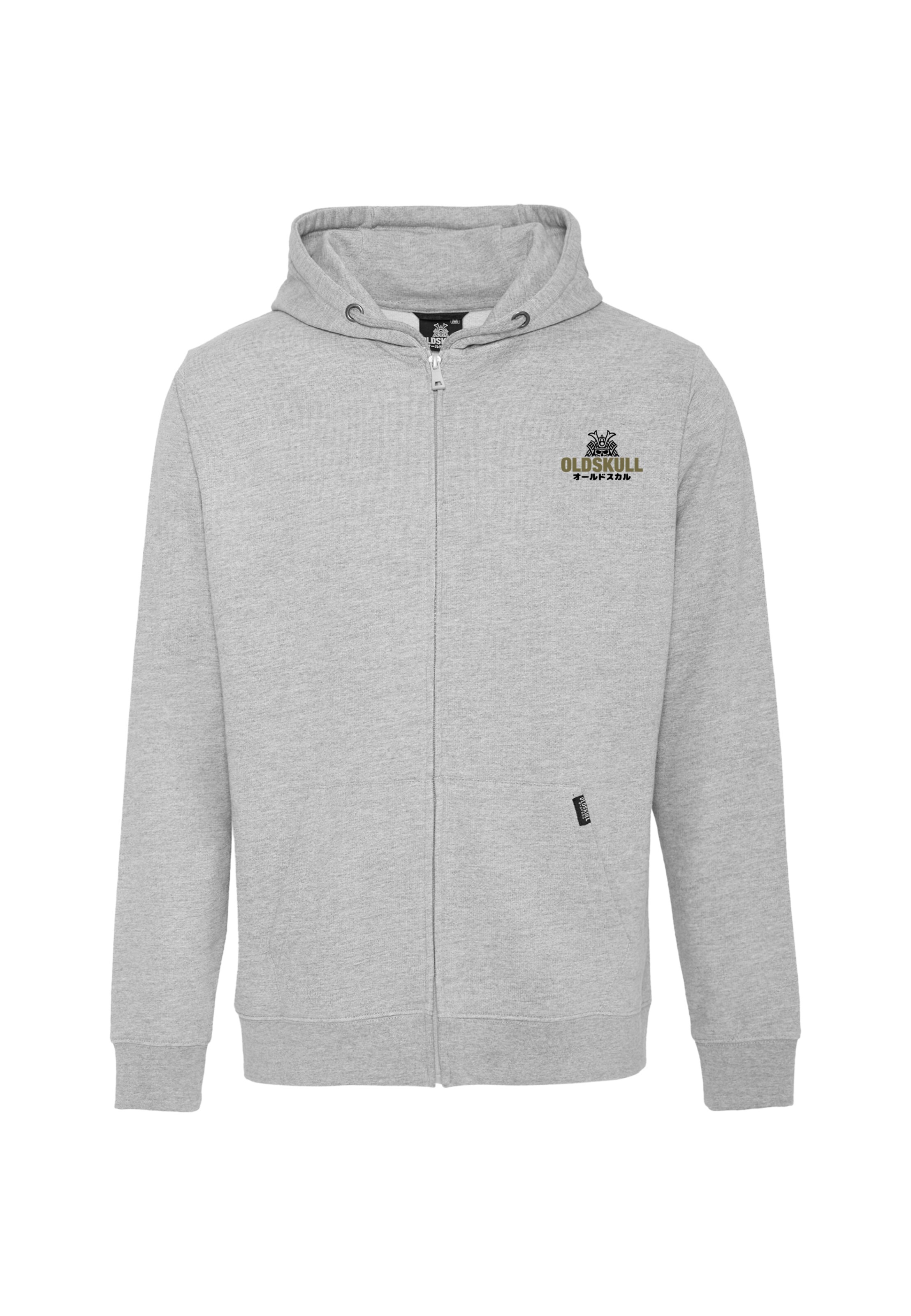 Oldskull Sweatjacke in Grau: Vorderseite