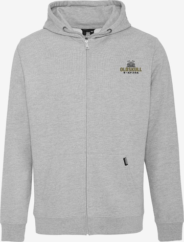 Oldskull Sweatjacke in Grau: Vorderseite