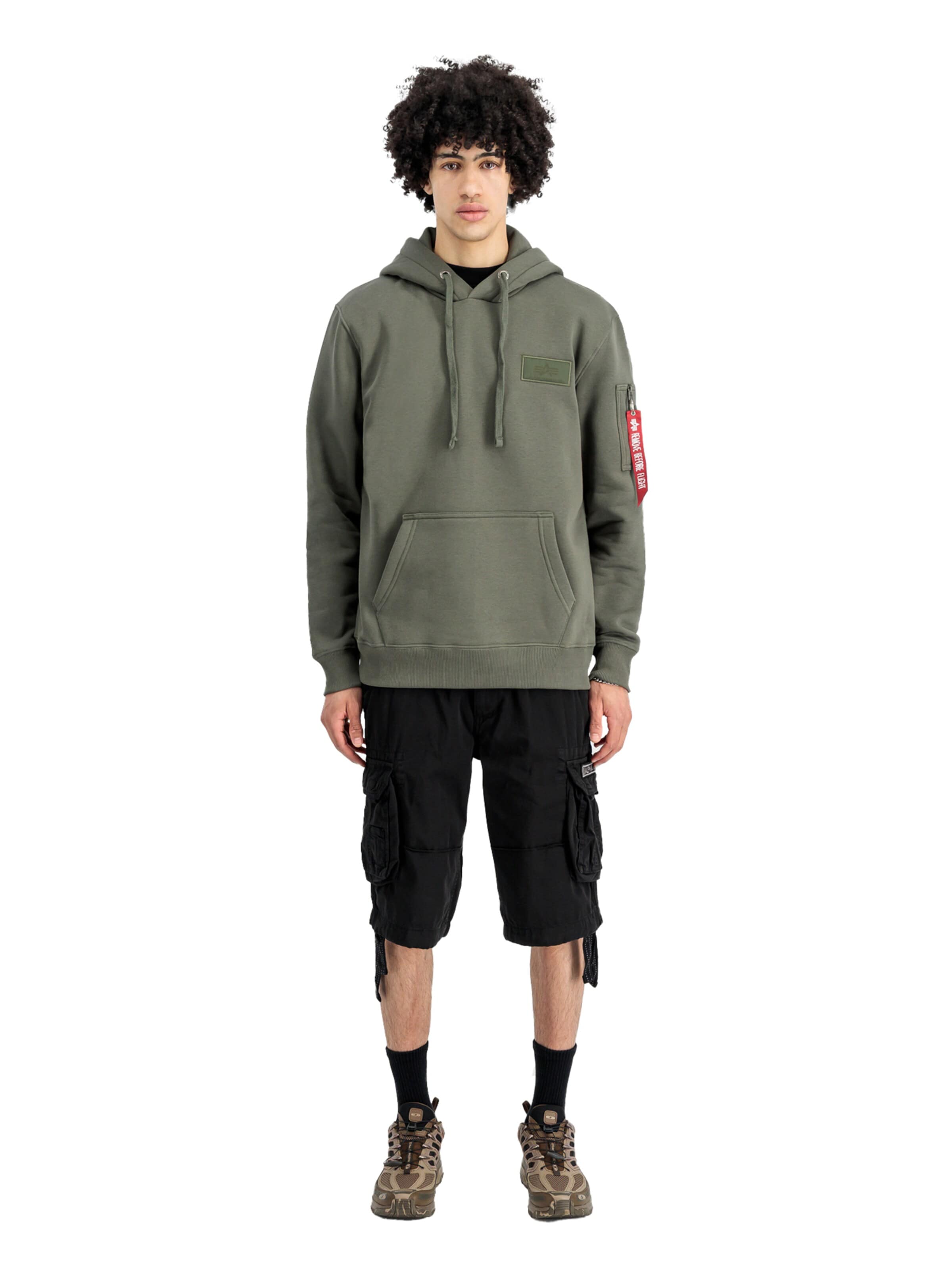 ALPHA INDUSTRIES Regular Cargohose 'Jet' in Schwarz: Vorderseite