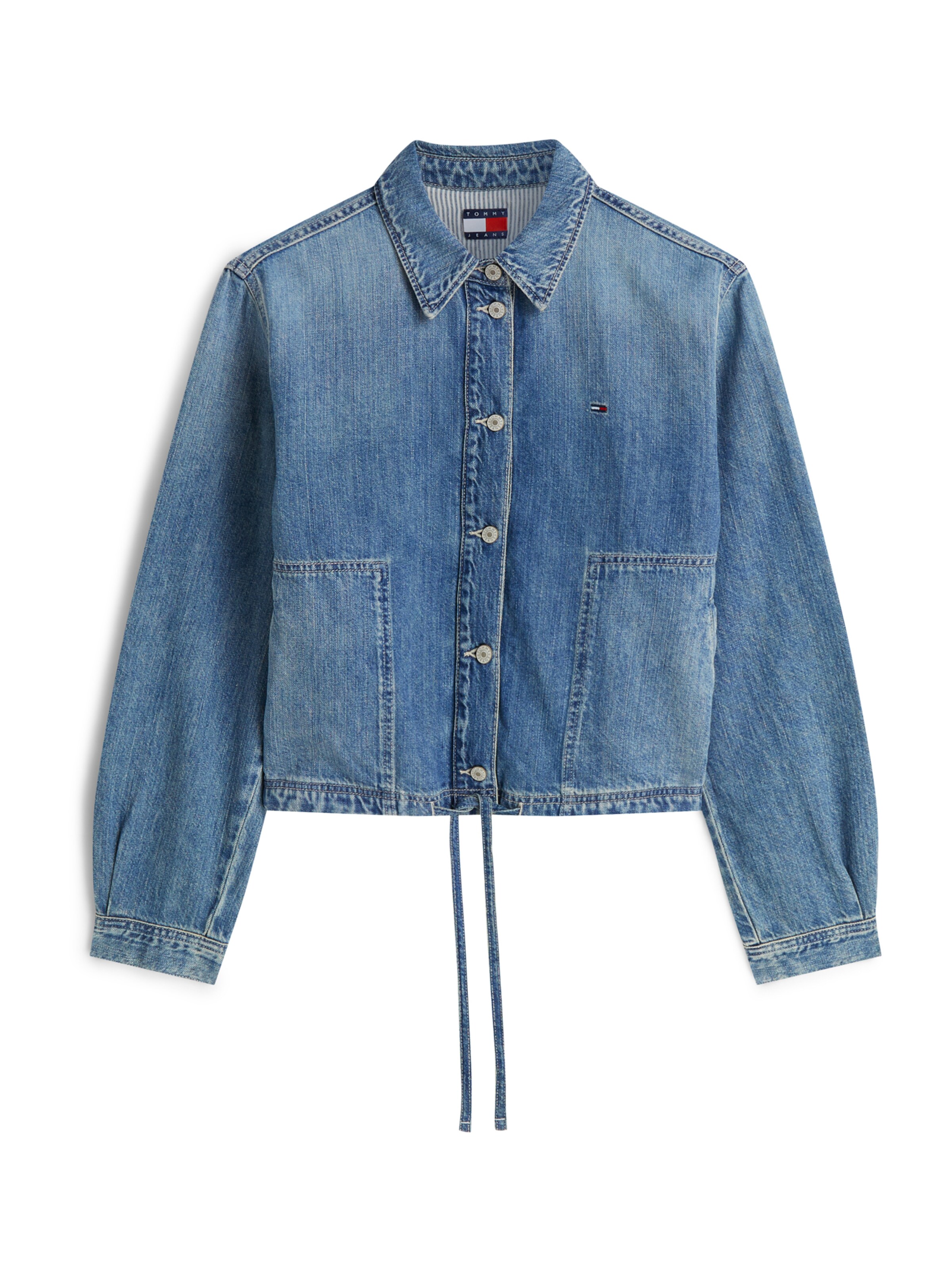 Tommy Jeans Jacke in XS-S in blue denim, Produktansicht