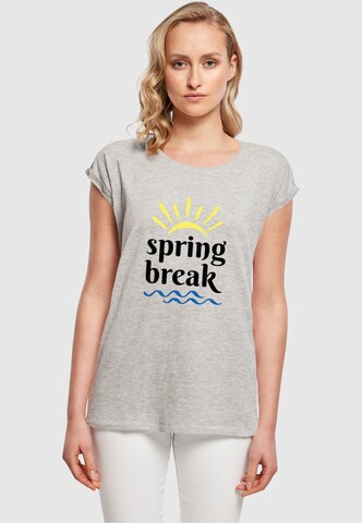Merchcode T-Shirt 'Spring Break' in Grau: predná strana