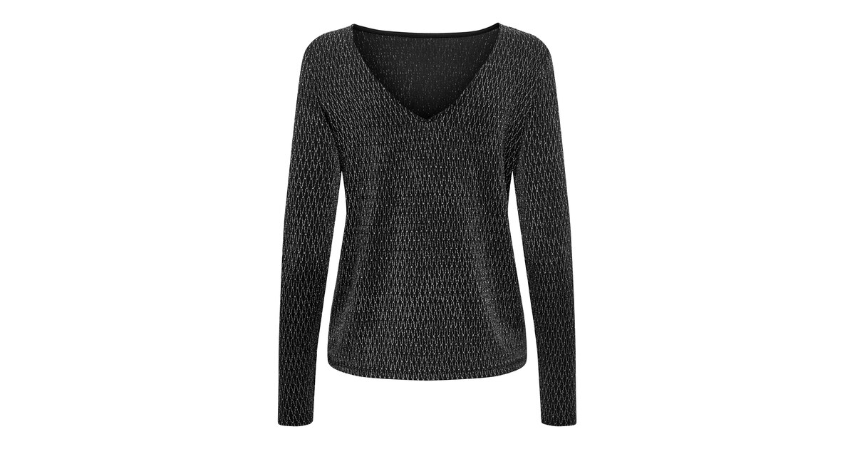 ONLY Petite ONLCAROL GLITTER PEEK A BOO - Dzsörzéruha - black/silver-coloured/fekete ONLY Petite ONLCAROL GLITTER PEEK A BOO - Dzsörzéruha - black/silver-coloured/fekete