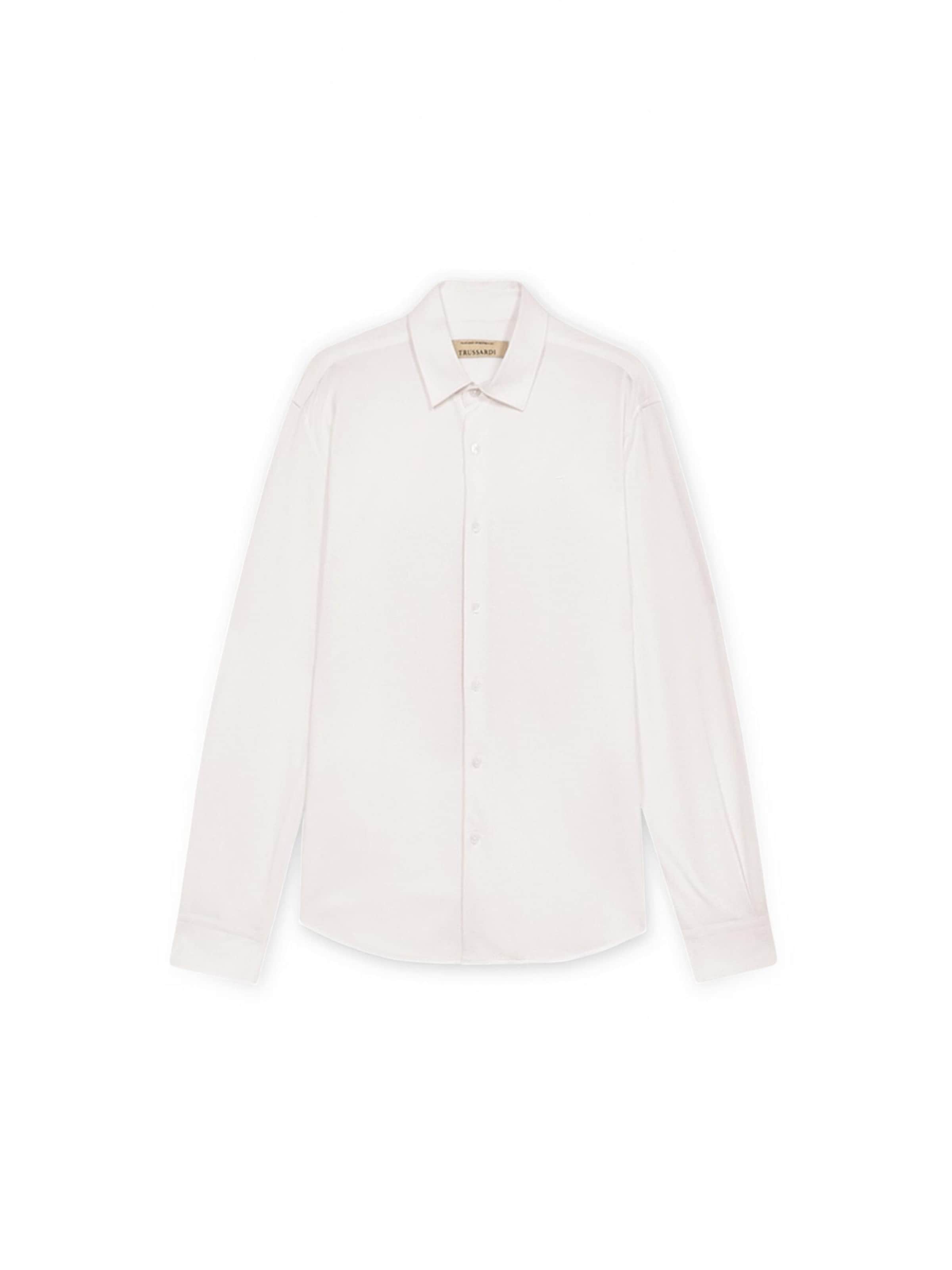 Trussardi Regular fit Overhemd in Wit: voorkant
