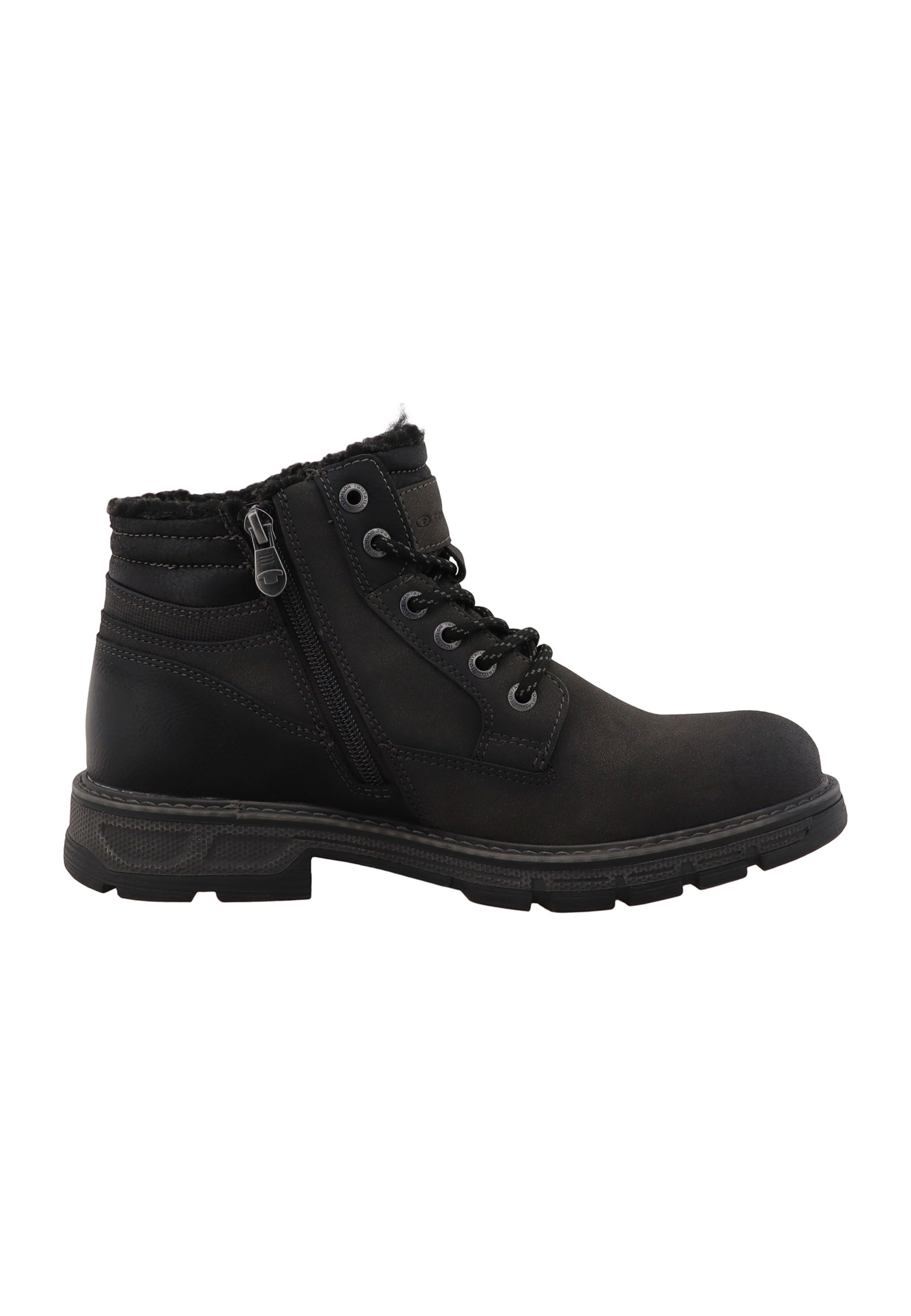 TOM TAILOR - Botas com atacadores em cinzento: frente