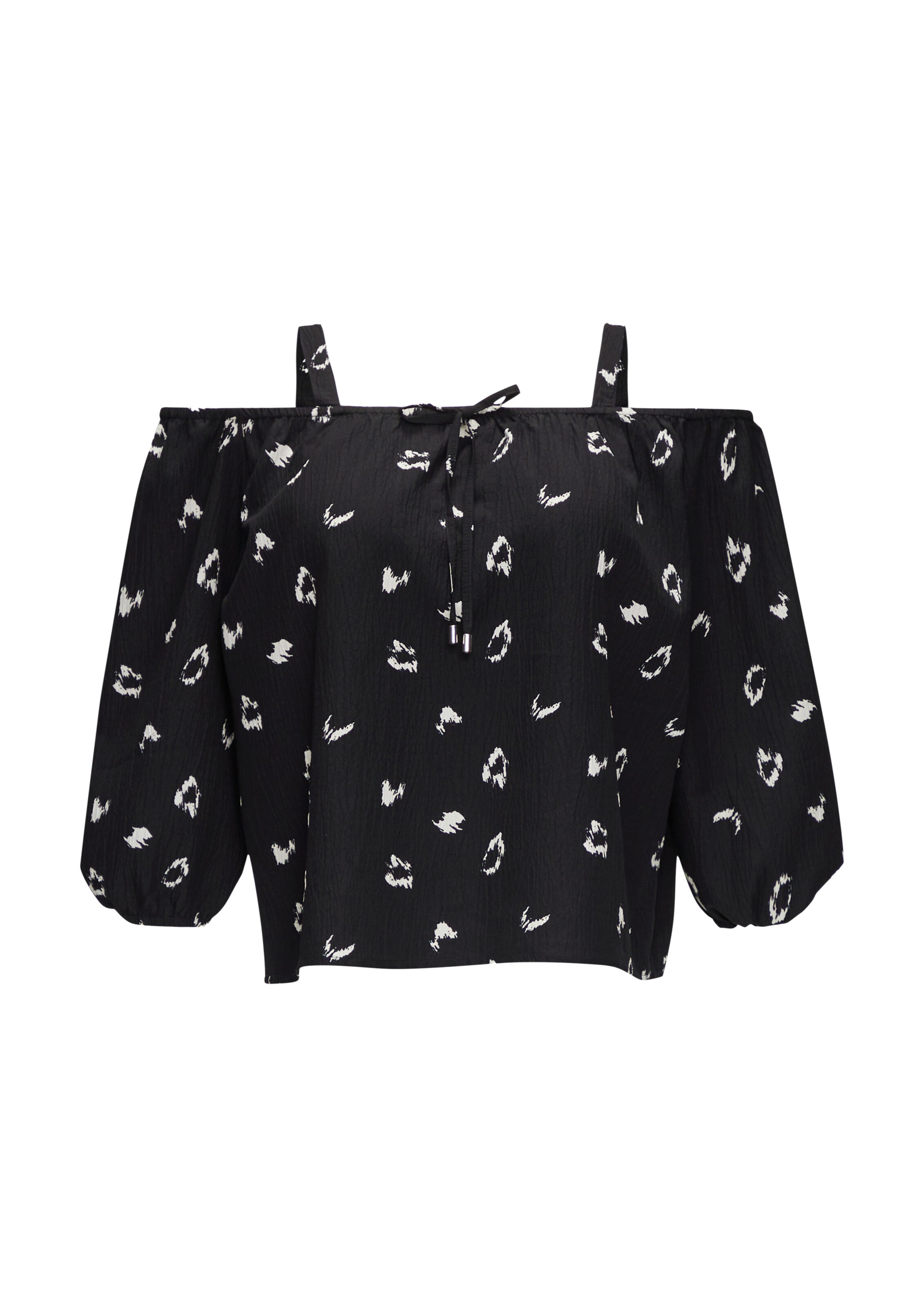 QS Blouse in Zwart: voorkant