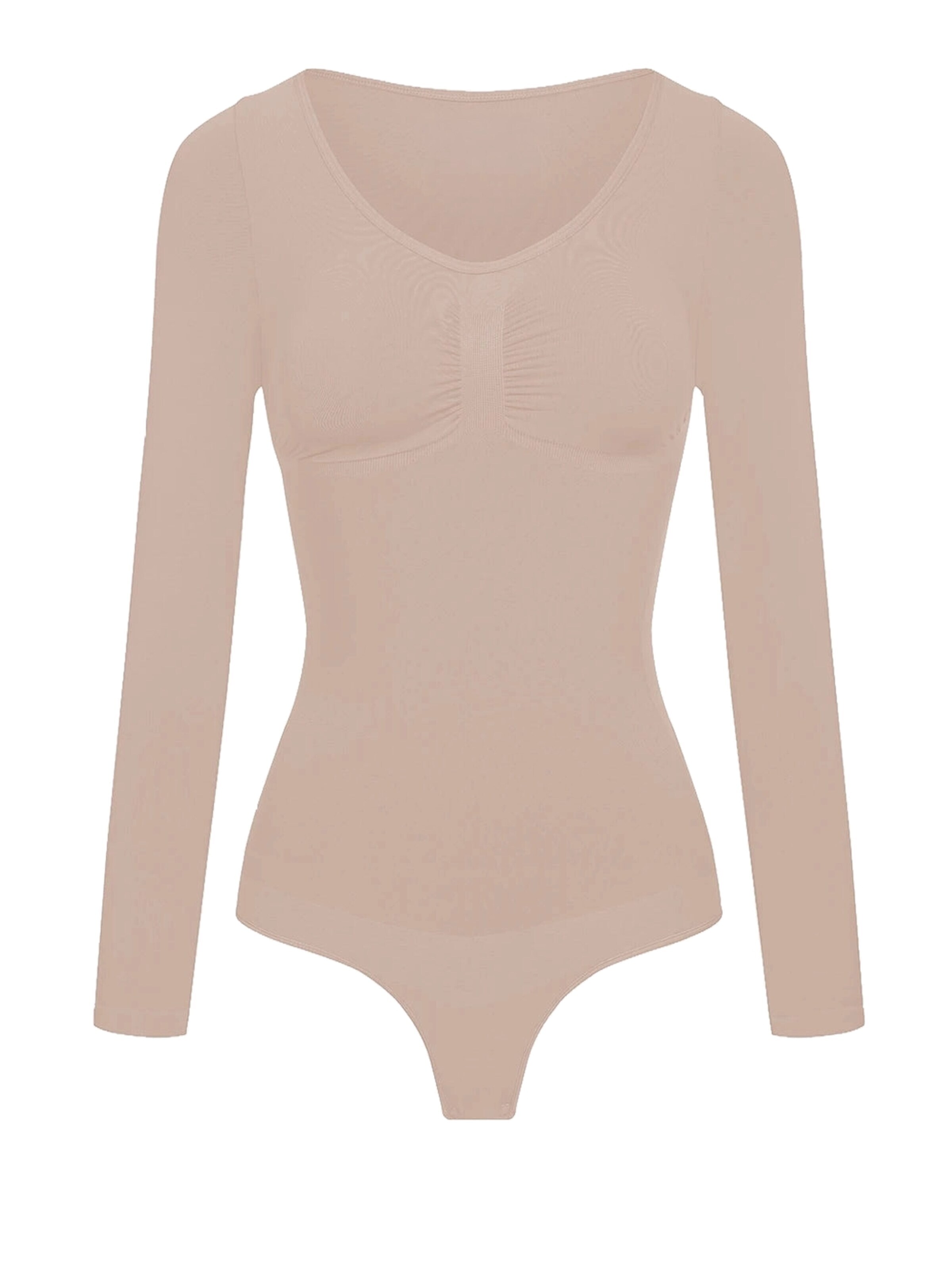 cfab Shaping bodysuit 'Bodysuit Sculpting Shapewear Longsleeve mit String' in Beige: front