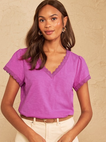love & roses - Camiseta en lila: frente