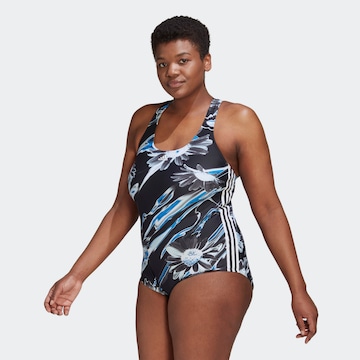 ADIDAS SPORTSWEAR Sports swimsuit 'Positivisea 3-Stripes Graphic ' in Black: front