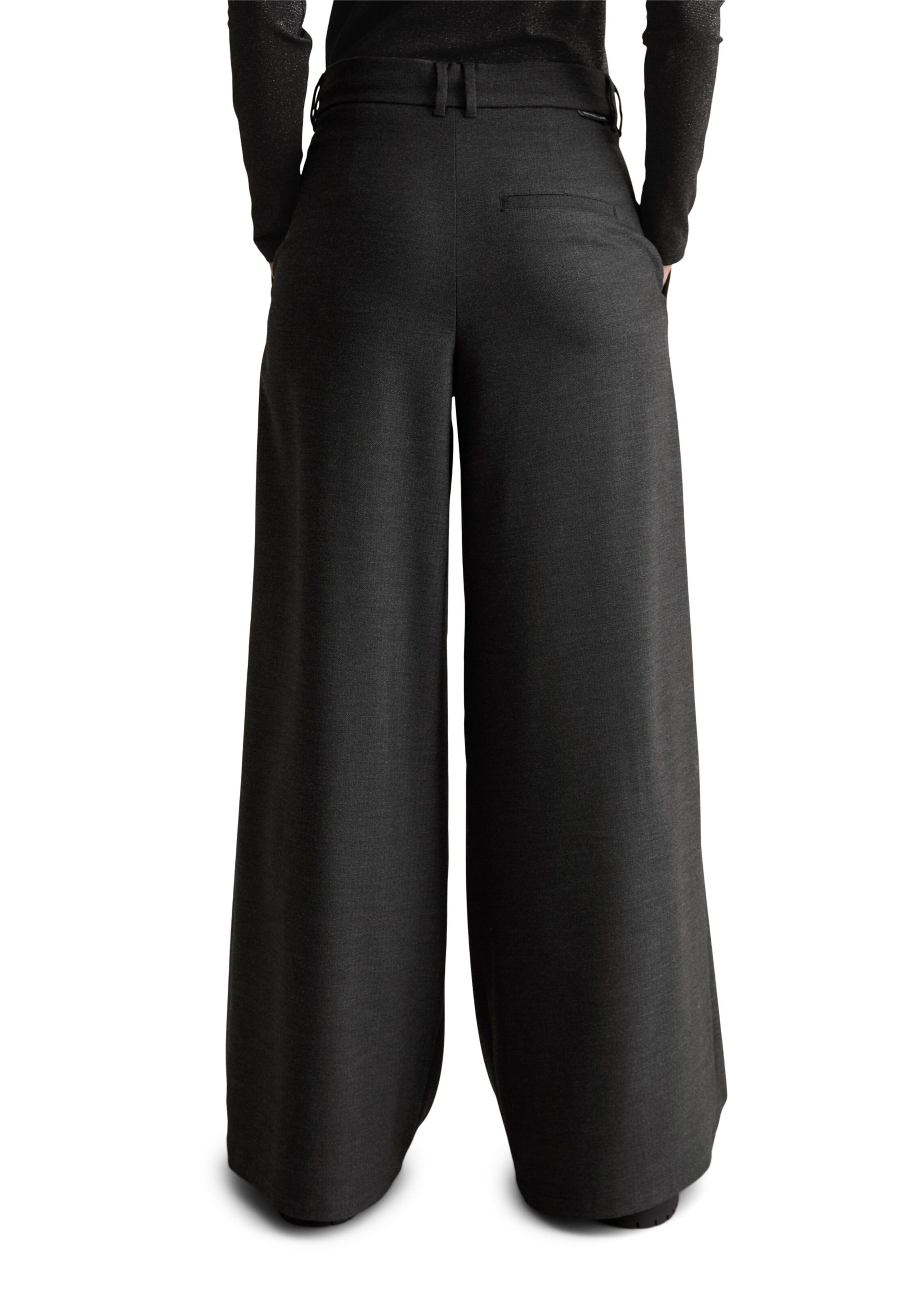 Marc O'Polo DENIM Wide leg Bandplooibroek in Grijs