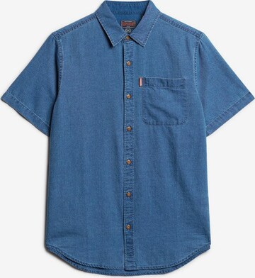 Superdry Regular fit Button Up Shirt in Blue: front