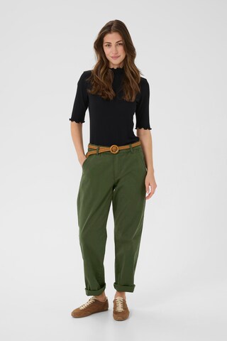 Cream Regular Trousers 'Lorraine' in Green