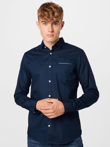TOM TAILOR Slim fit Overhemd in Blauw: voorkant