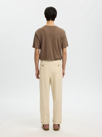 SELECTED Loosefit Bandplooibroek in Wit