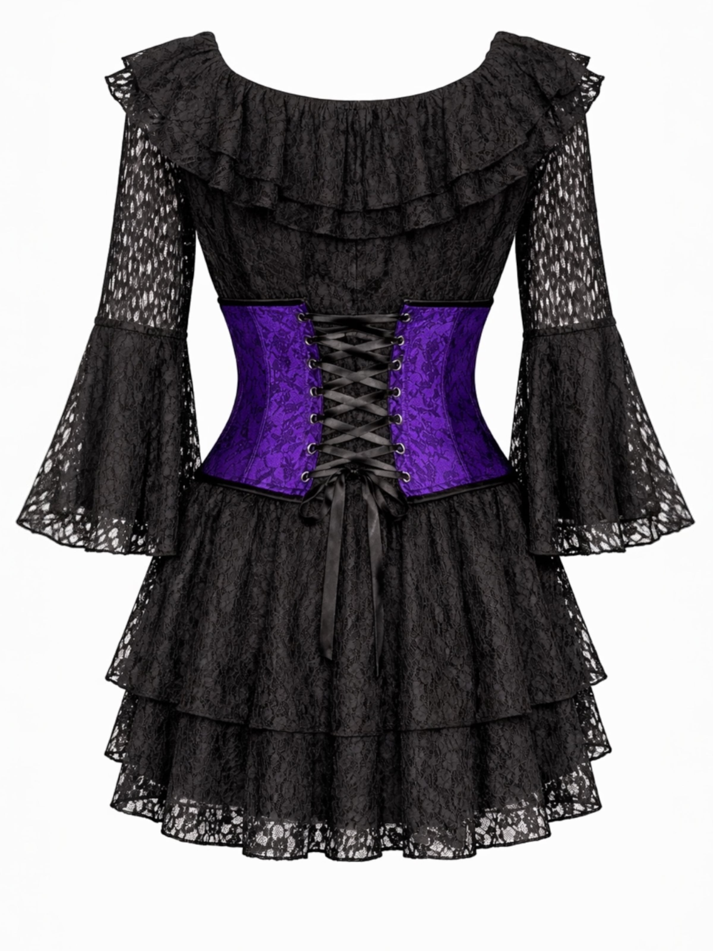 Robe de soirée 'Royal Lace Corset Dress' Elena Athanasiadou en noir