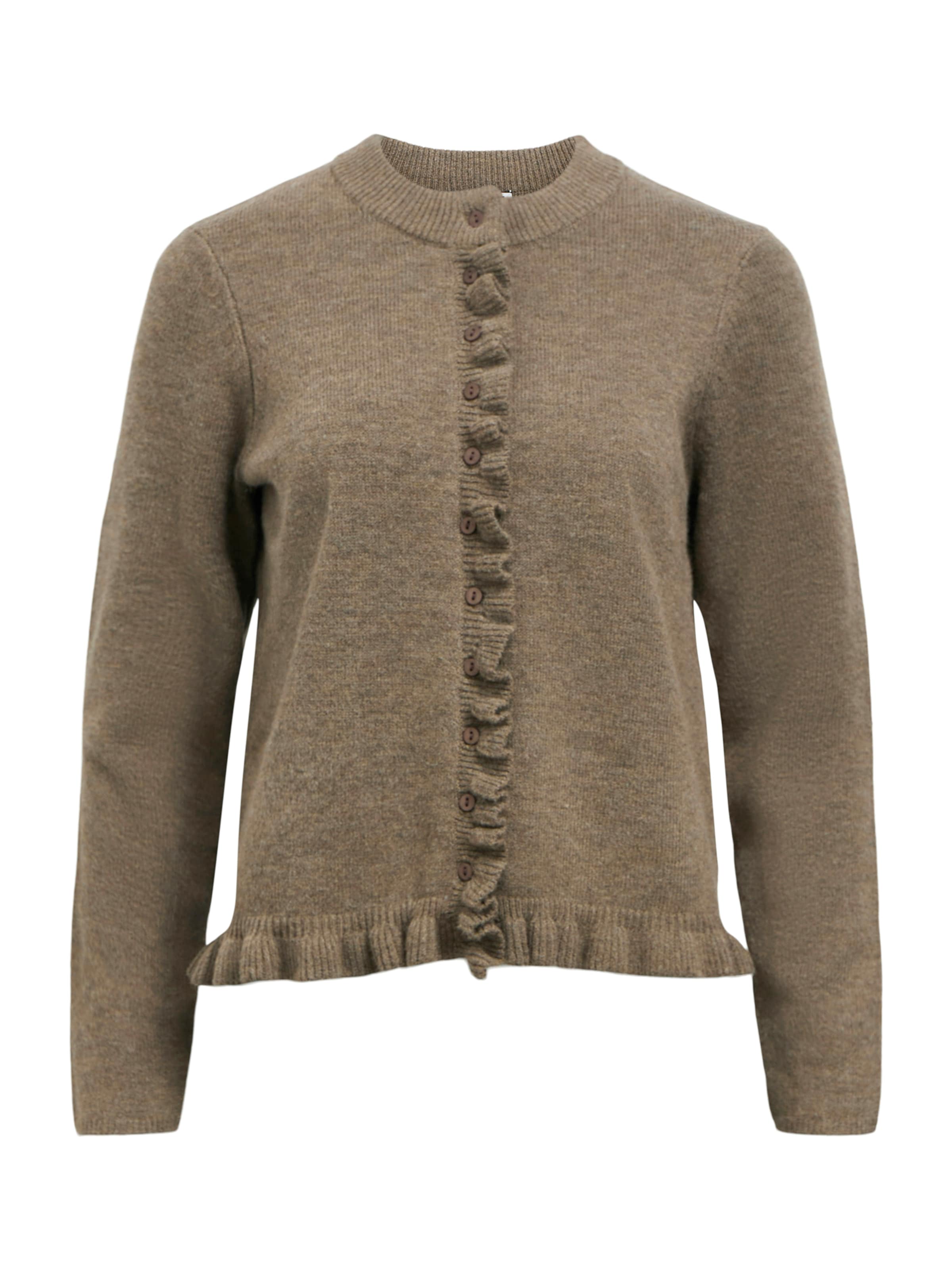 OBJECT Плетена жилетка 'OBJELVA' в кафяво: отпред