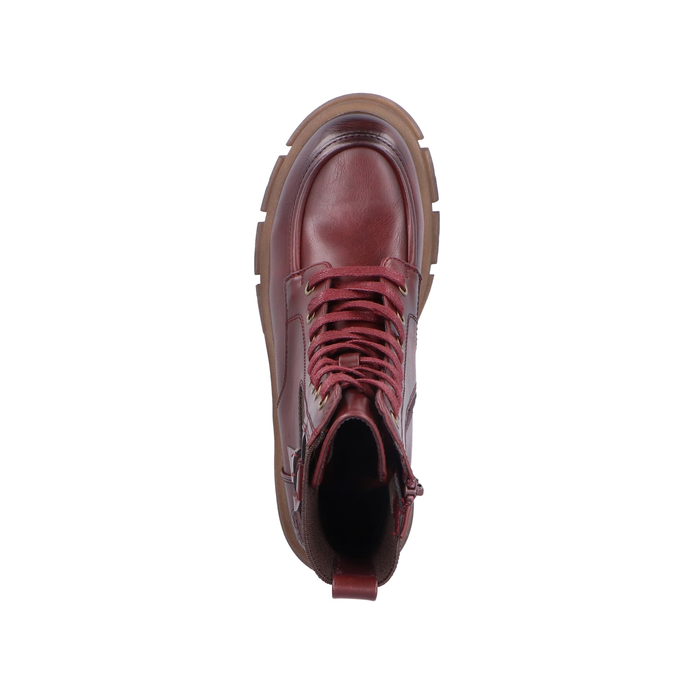 Rieker Lace-Up Ankle Boots in Red