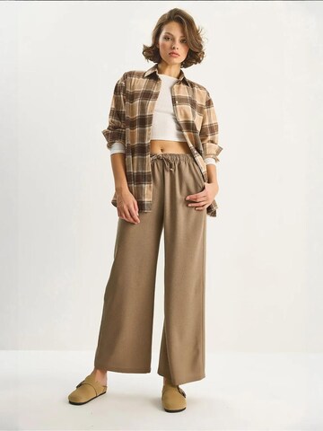 Wide Leg Pantalon Bianco Lucci en beige