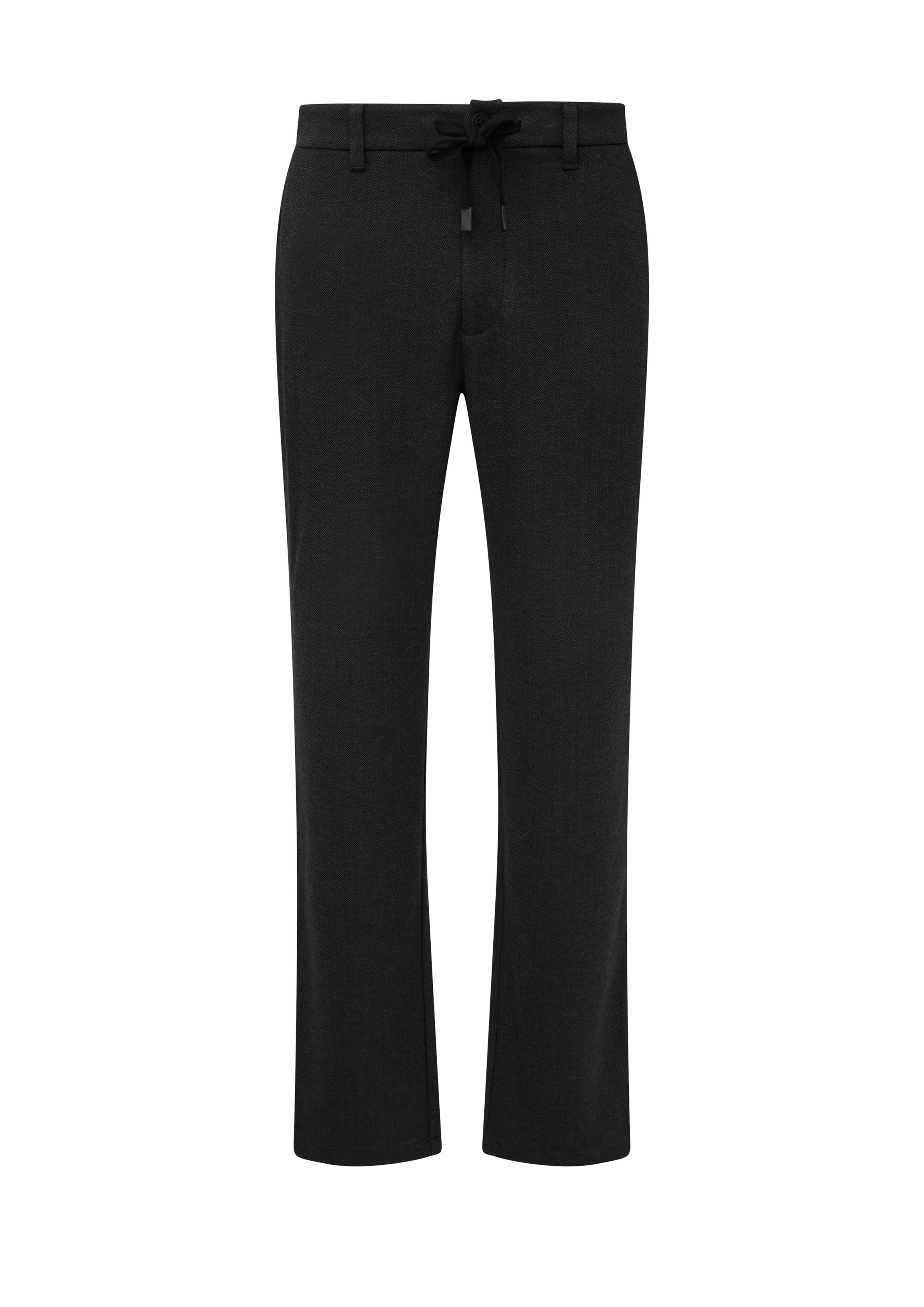 QS Regular Broek in Zwart: voorkant