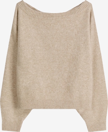 BershkaPulover - bež boja: prednji dio