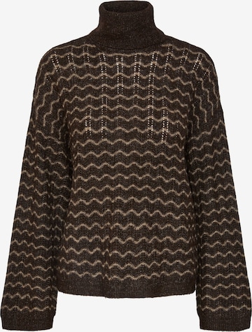 PIECES Oversized Sweater 'JOYCE ' in Brown: front