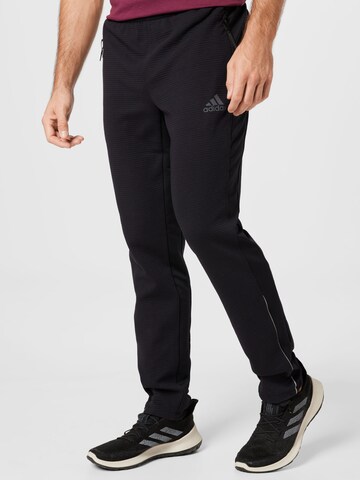 ADIDAS SPORTSWEAR Regular Workout Pants in Black: front