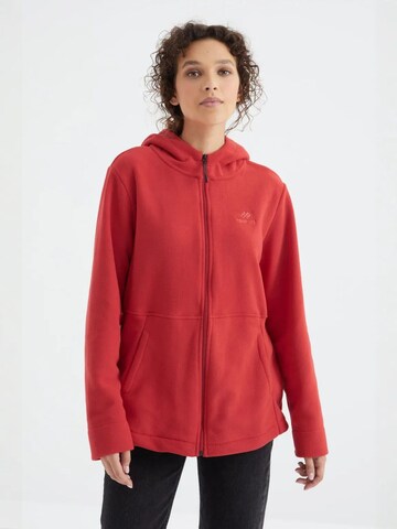 Veste en polaire Tommy Life en rouge : devant