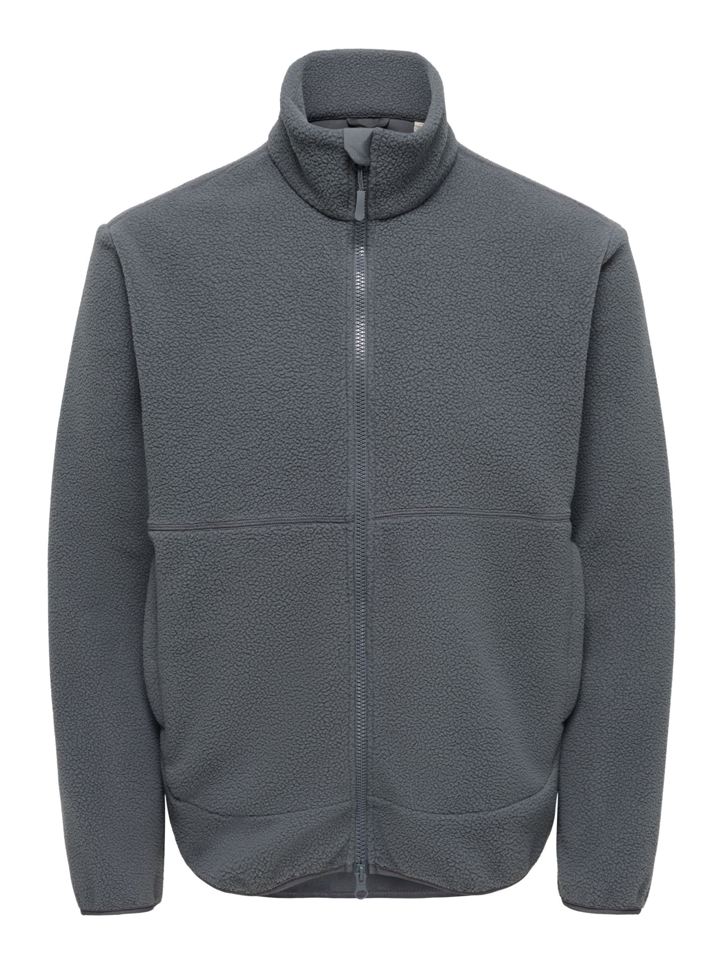 Only & Sons Fleece Jacket 'ONSJason' in Grey: front