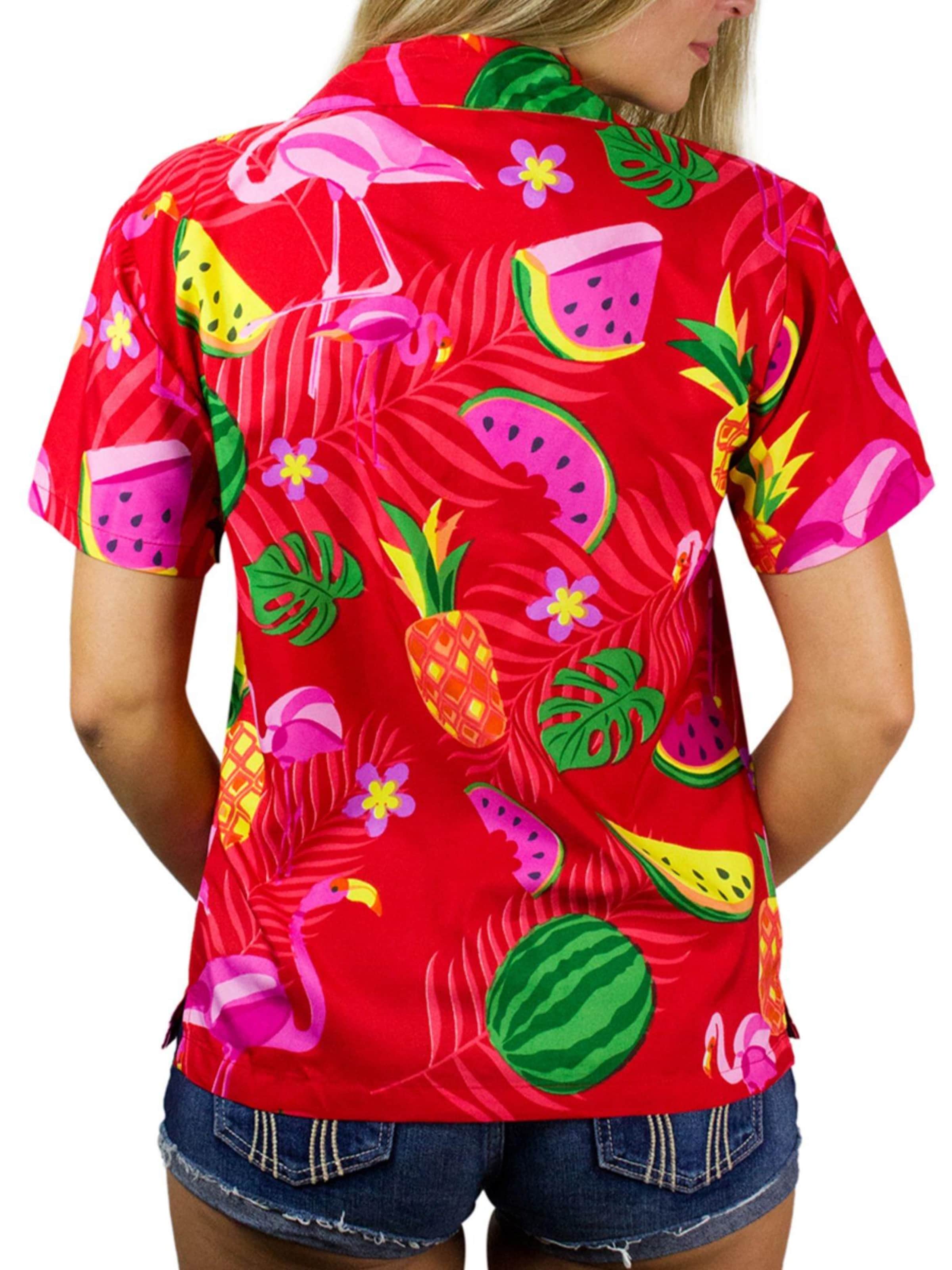 King Kameha Bluse 'Flamingo Melone'‌ in Rot